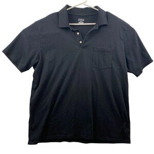 Merona Men's Polo Shirt XL Black Cotton/Polyester Blend